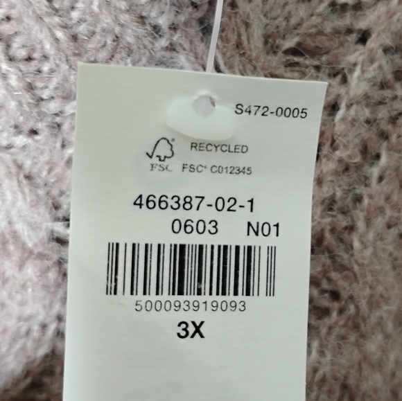 Old Navy Plus 3X NWT Cable Knit Sweater | Taupe Gray Oversized Pullover - Picture 7 of 7